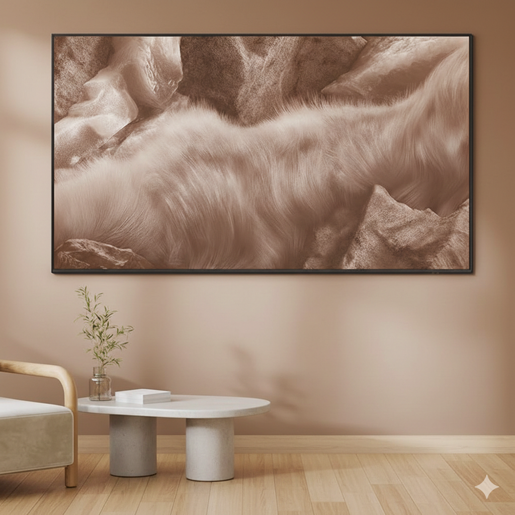 Smart TV Samsung Vision AI TV 43 QLED Quantum Dot em sala de estar moderna
